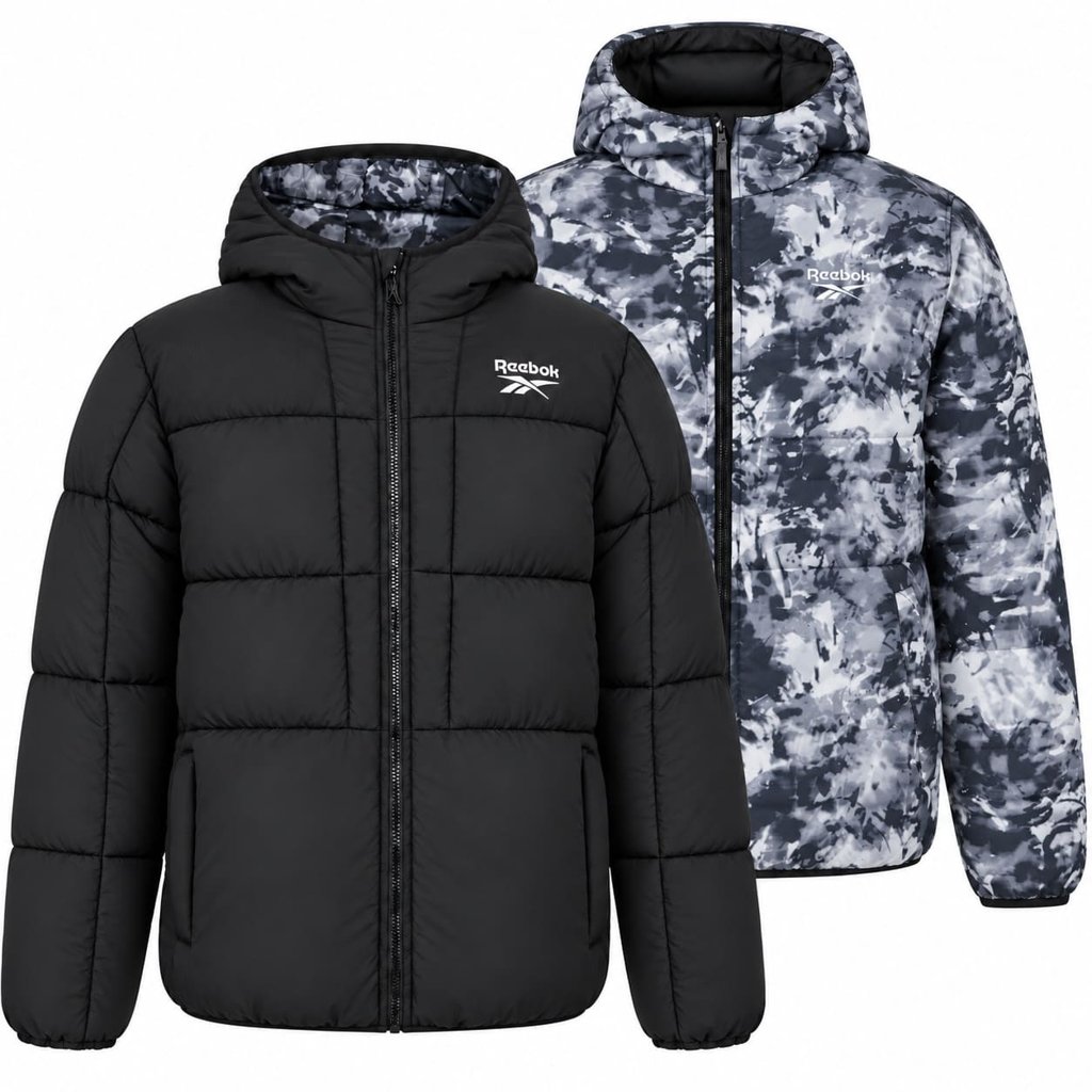 Chaqueta Reversible Puffer de Reebok: estilo y abrigo a mitad de precio