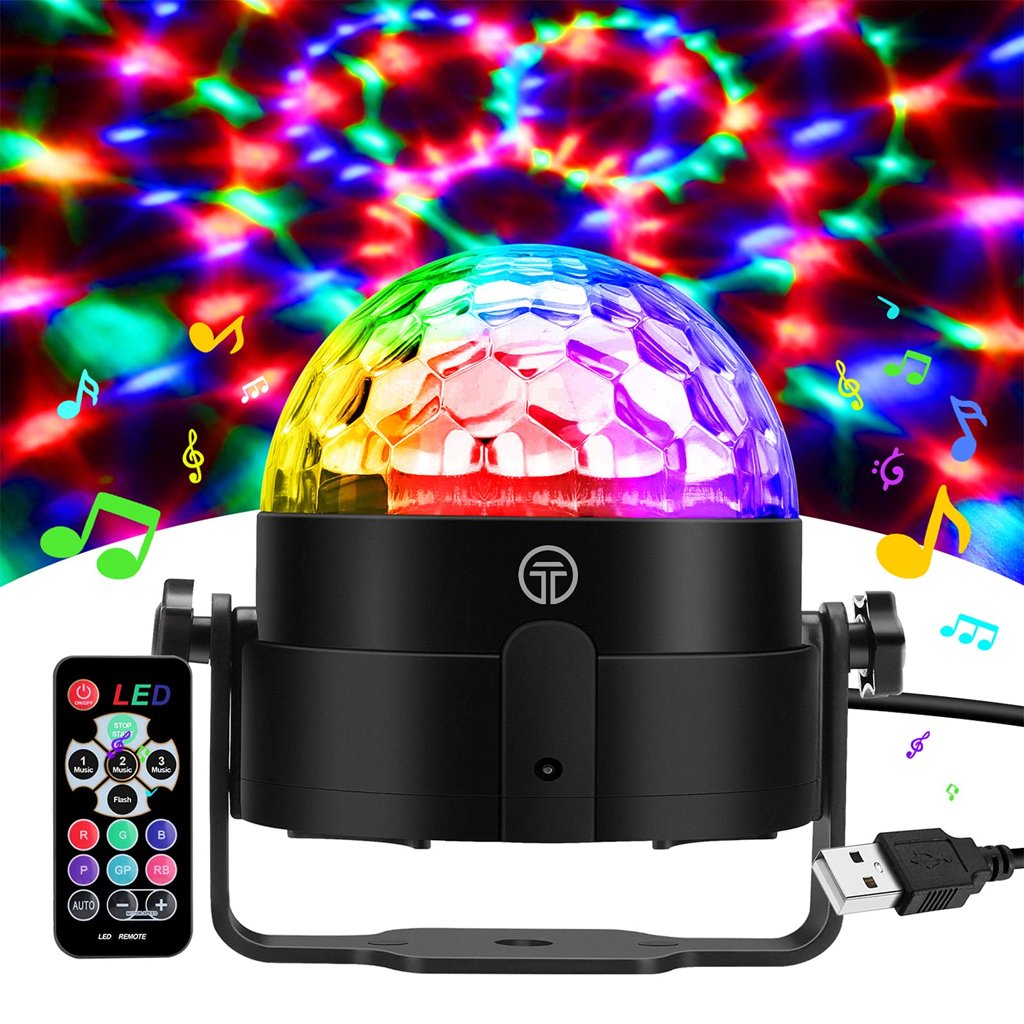 Bola de luces LED RGB con efecto sonido – ambiente de discoteca