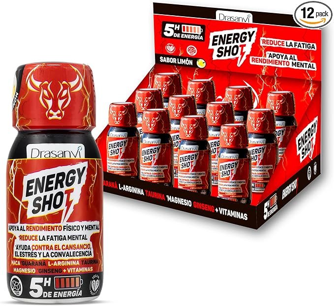 Pack de 12 Energy Shots sabor limón – energía instantánea