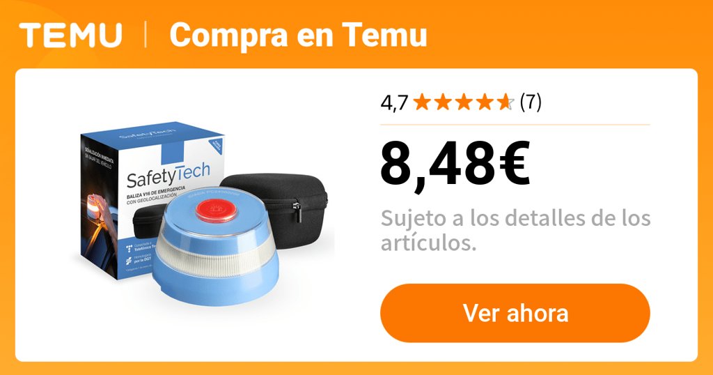 Baliza V16 + Funda Homologado DGT, con SIM Telefónica y Datos Gratis hasta 2038, Baliza V16 Homologada DGT con