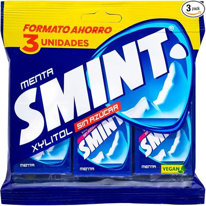 2 paquetes de 3 unidades. SMINT Tabs Sabor Menta sin azúcar.