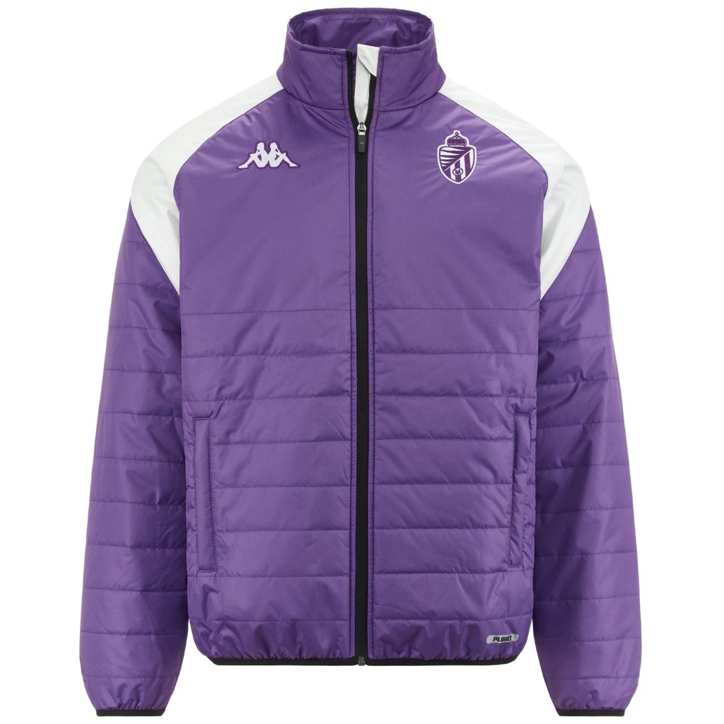 Chaqueta acolchada del Real Valladolid en violeta – estilo y protección
