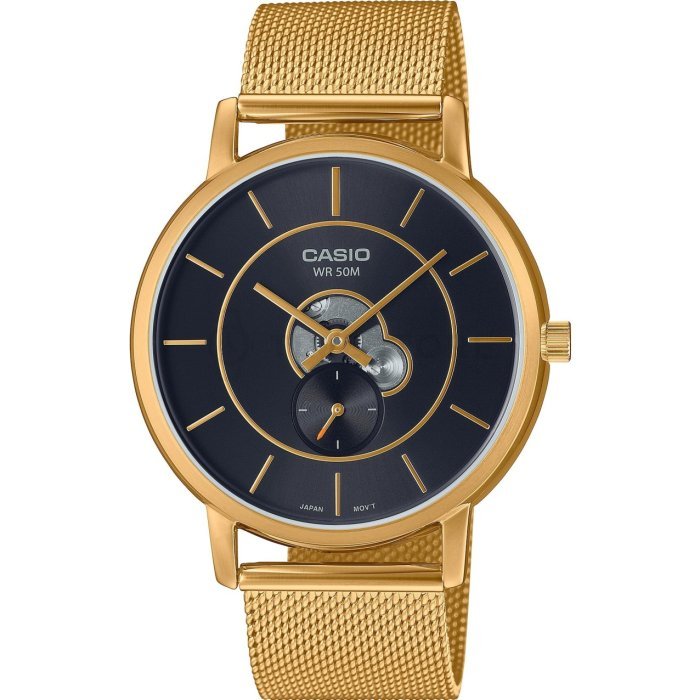 Reloj Casio dorado y negro de 41 mm con correa de acero