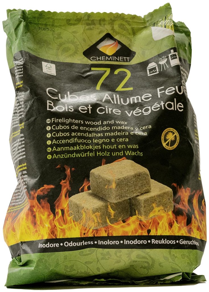 Cubos ecológicos PyroFeu para encender chimeneas y estufas – 72 uds