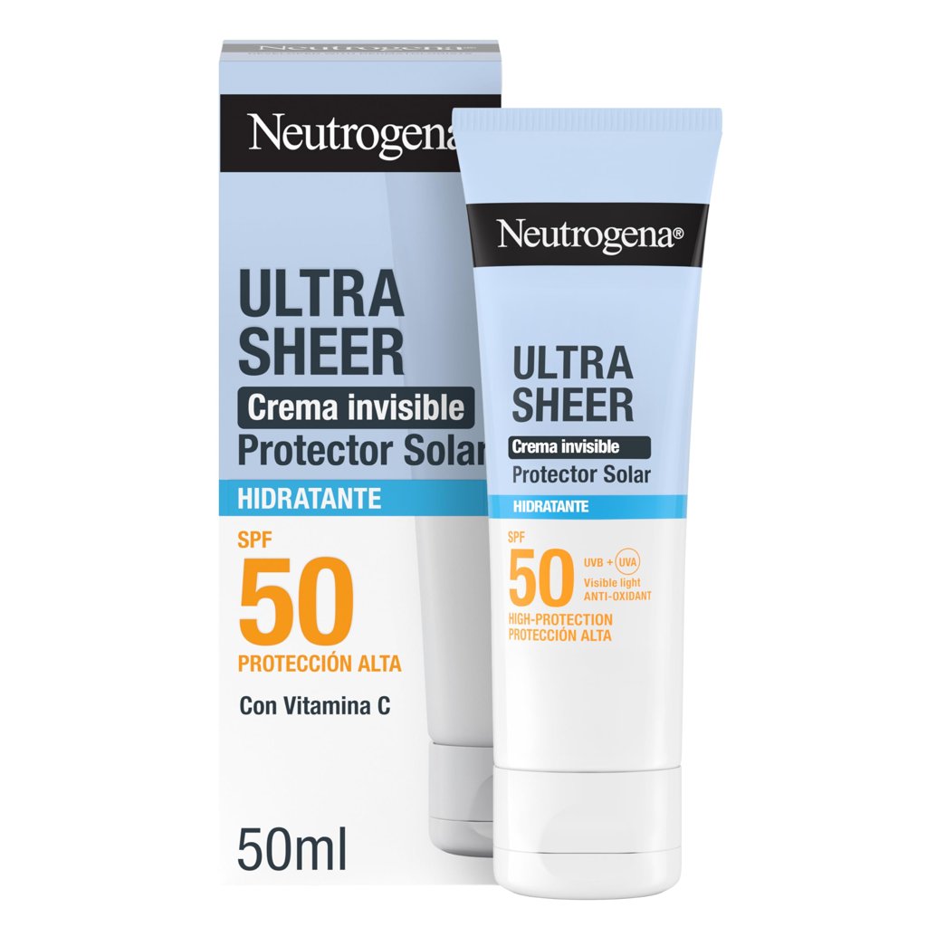 Neutrogena Ultra Sheer – Crema Facial Invisible Hidratante SPF50, 50 ml