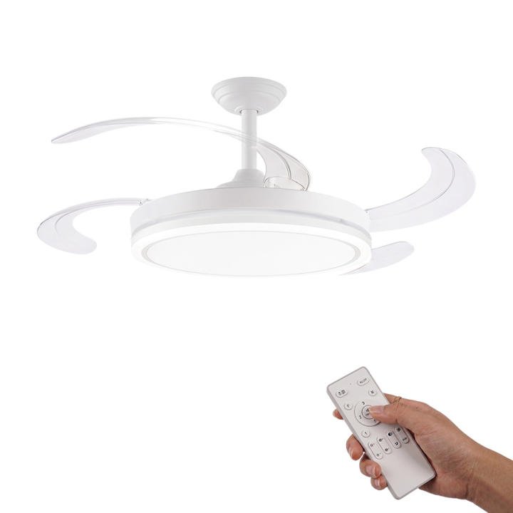 Ventilador de techo con luz LED y aspas retráctiles por 30,41€