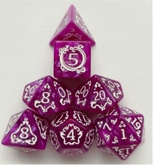 Set de 7 dados poliédricos multicolores para juegos de mesa