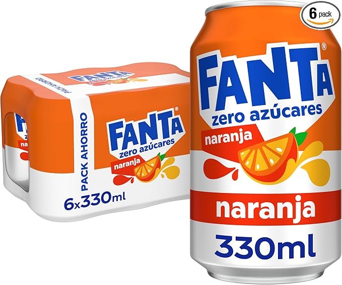 Pack 6 de Fanta Naranja Zero: refresco sin azúcar