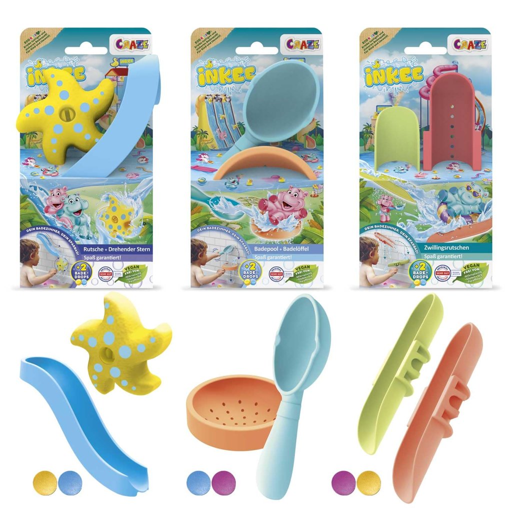 Set de baño infantil con tobogán y piscina: diversión acuática en la bañera