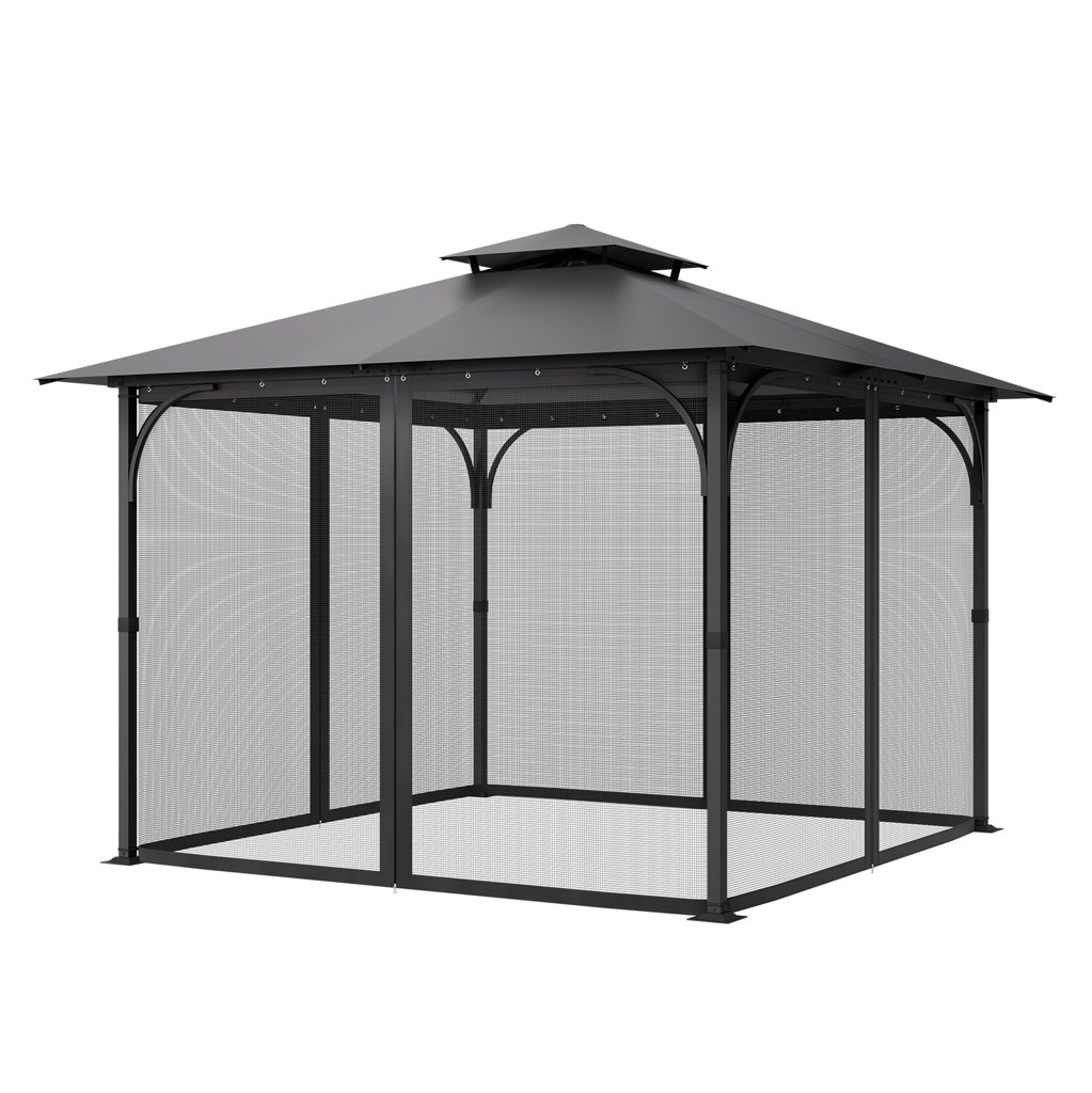 Cortina de malla antimosquitos VEVOR para cenadores – 4 paneles con doble cremallera