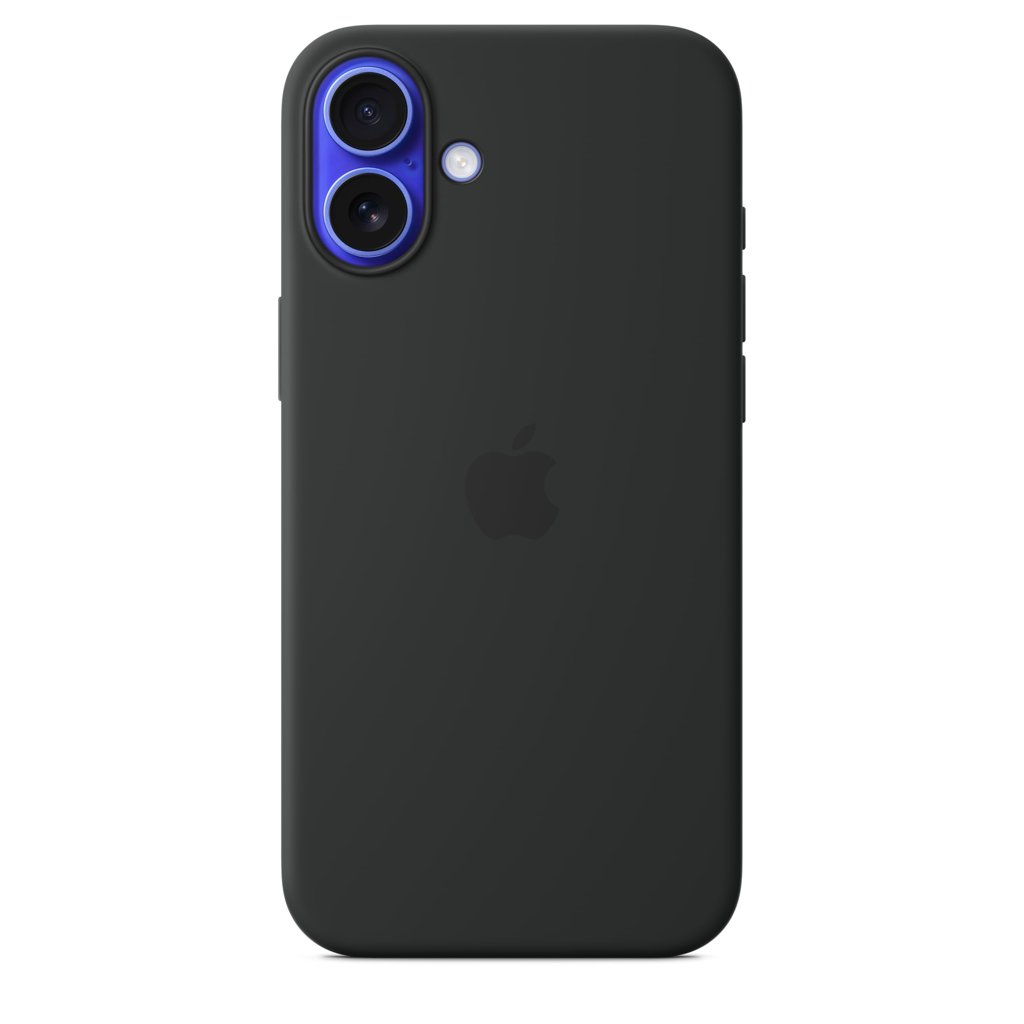 Funda de silicona Apple con MagSafe para iPhone 16 Plus – Negro