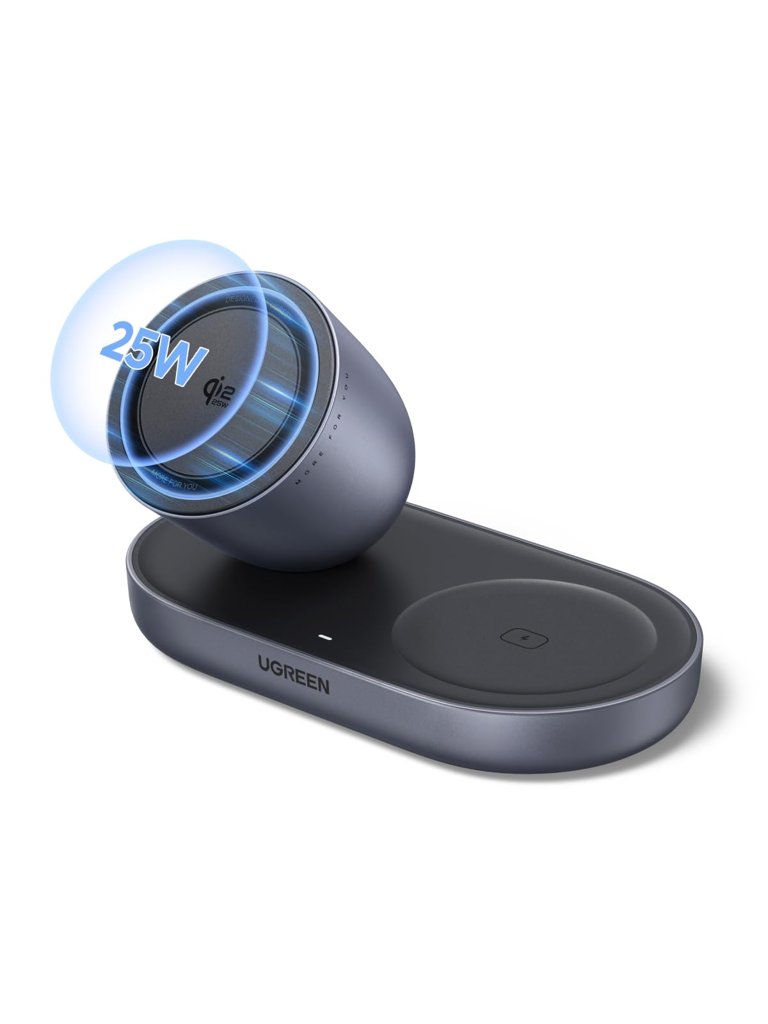 Carga inalámbrica ultrarrápida Ugreen Zapix Qi2 25W para iPhone y AirPods