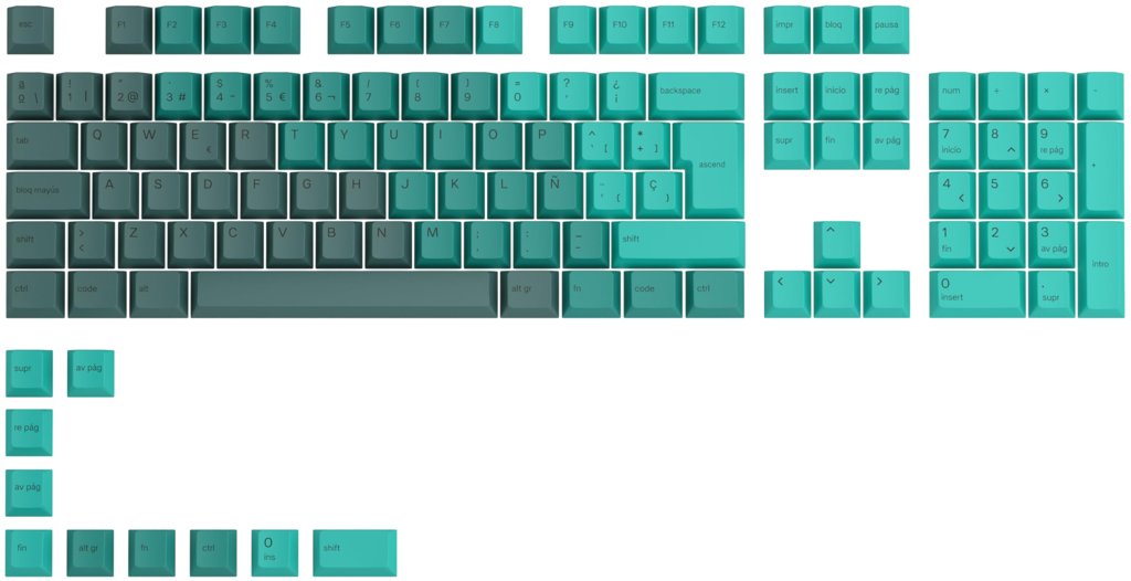 Keycaps PBT Jungle para teclados Cherry MX – Sonido y tacto premium