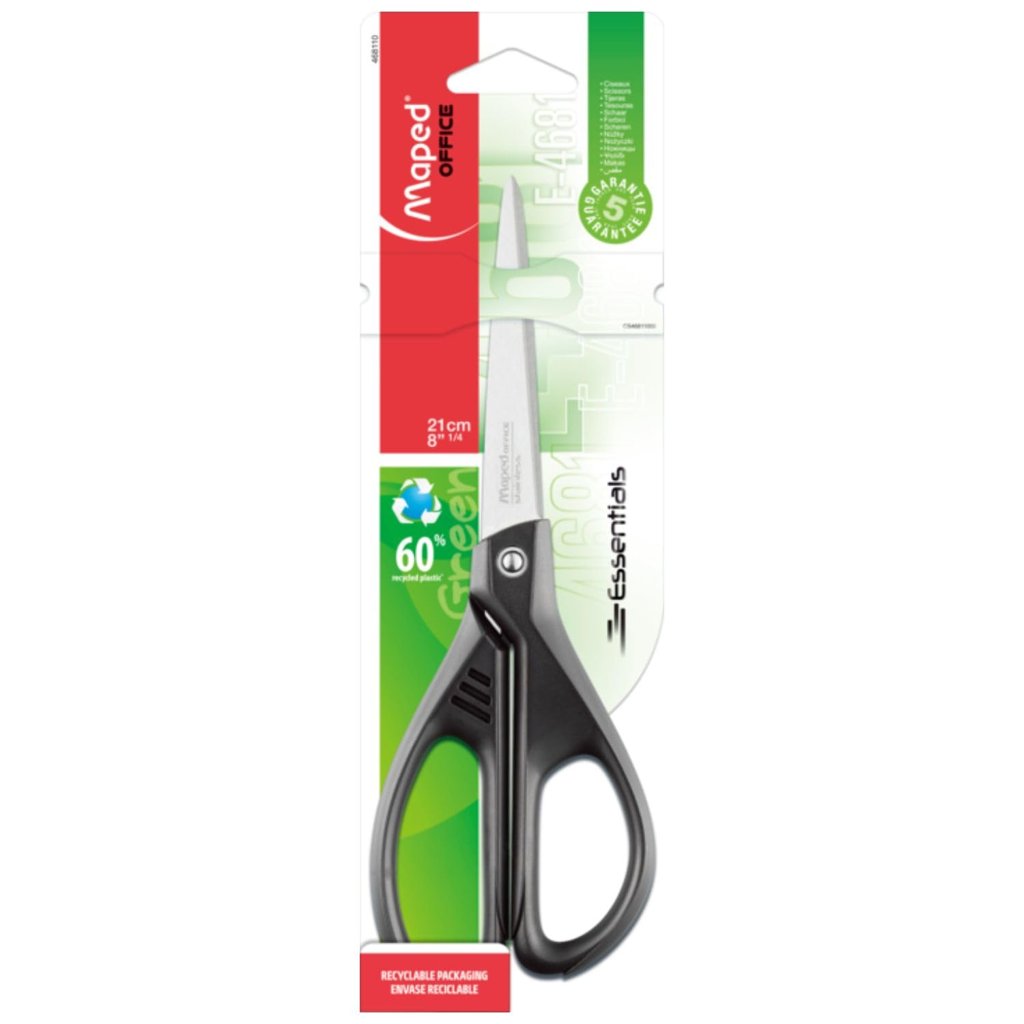 Tijeras Maped Essentials 21 cm, verdes y ergonómicas