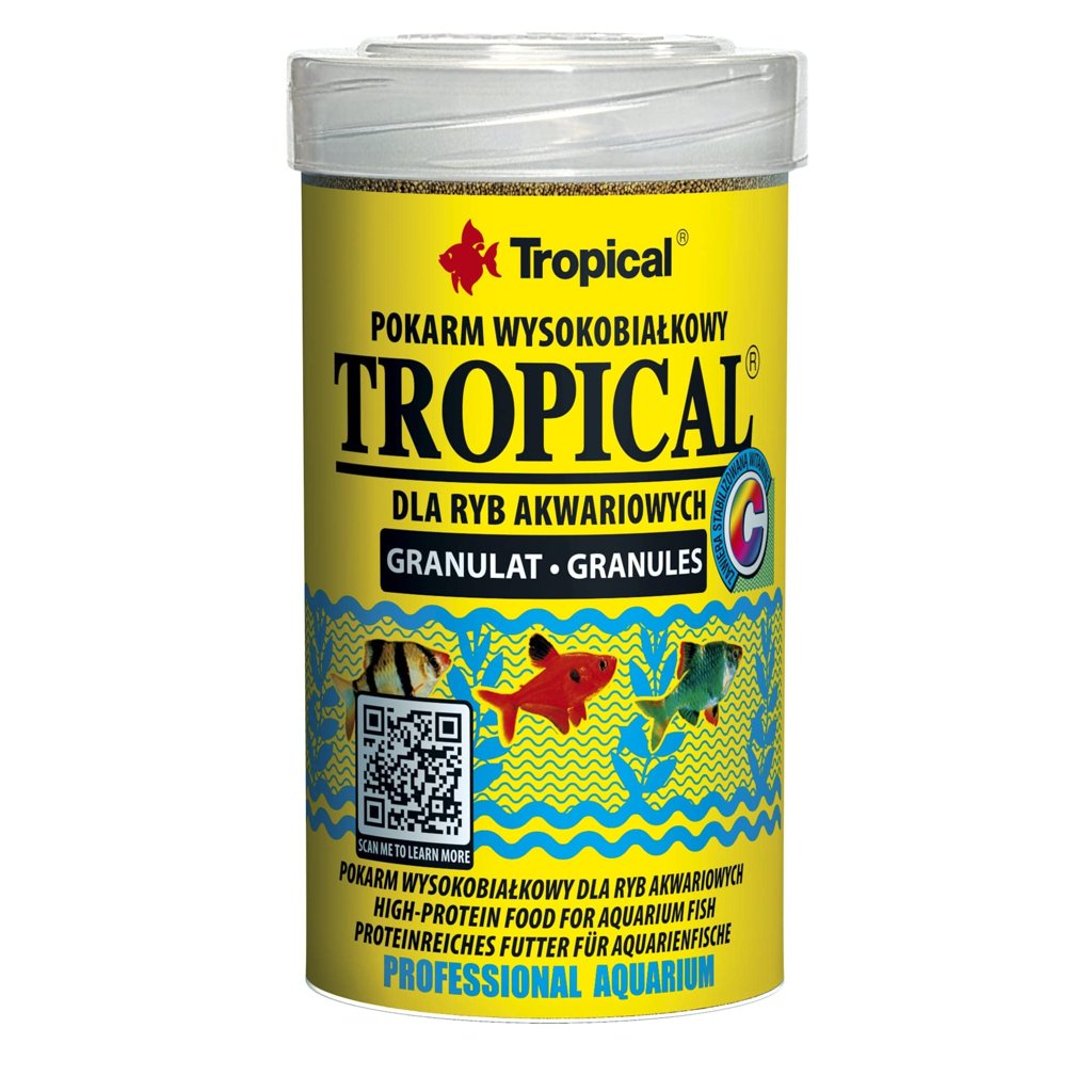 Tropical Granules - 100ml/50g - Alimento granulado alto en proteínas para peces de acuario