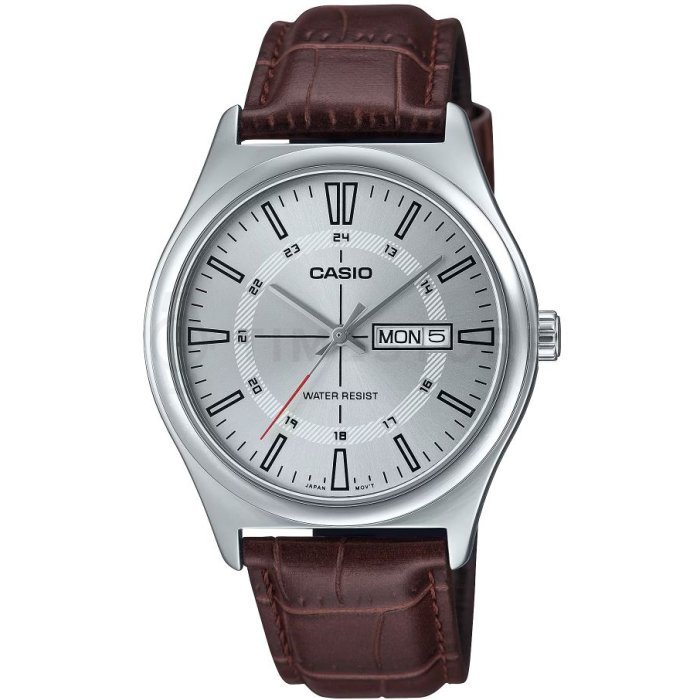 Reloj Casio clásico con esfera blanca y correa de piel