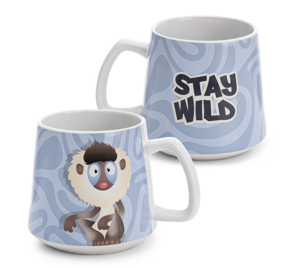 Taza de porcelana Mandril 380 ml – Diseño exótico