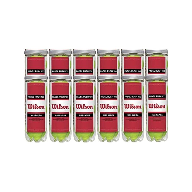 Pack de 12 pelotas Wilson Rush para pádel – ¡Rendimiento garantizado!