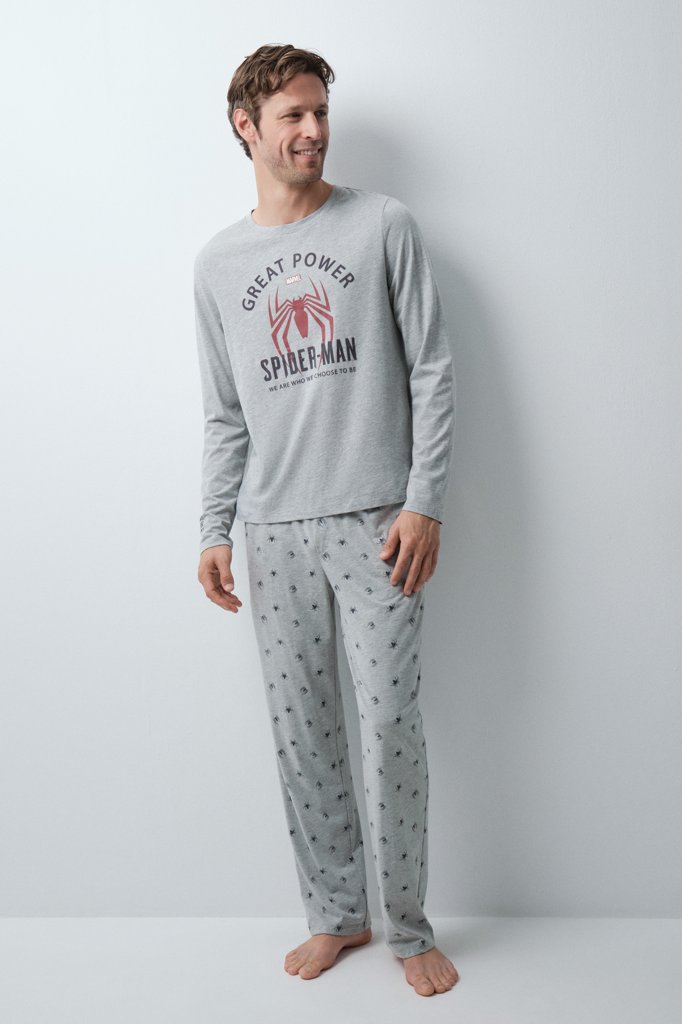 Pijama largo de algodón con Spiderman: comodidad y estilo