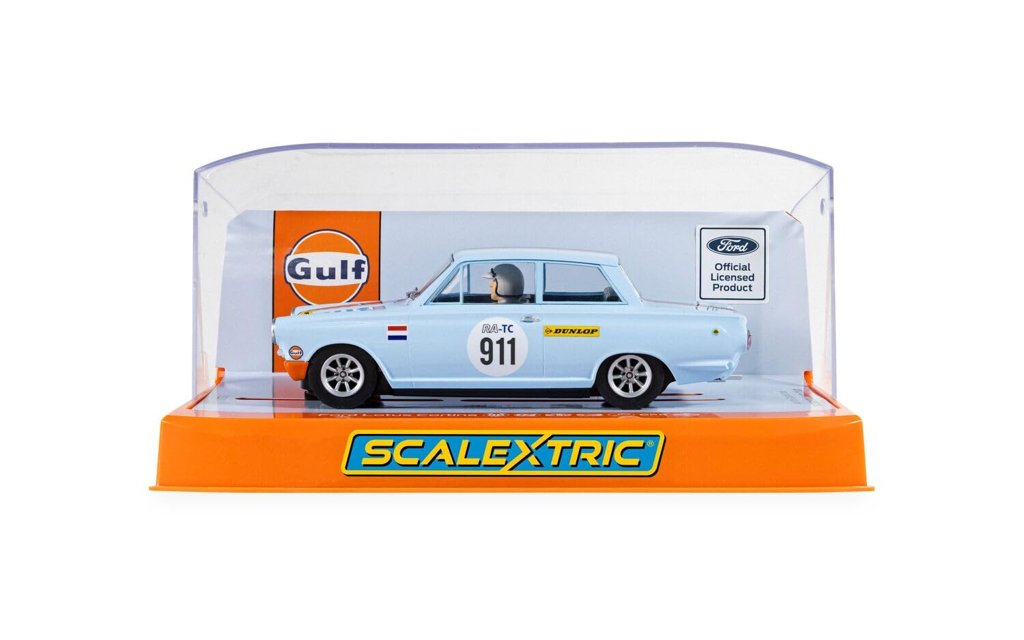 Scalextric Ford Lotus Cortina Gulf Edition 1:32 con luces