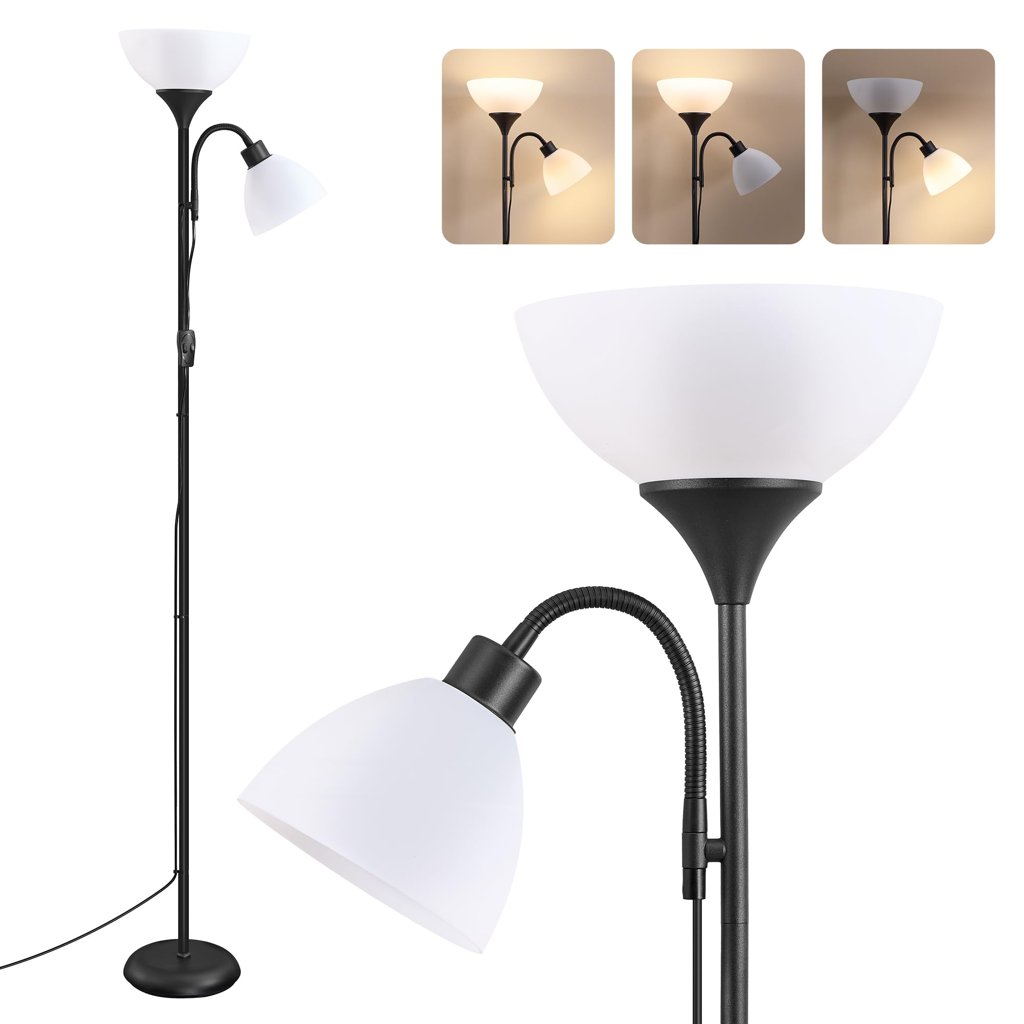 Lámpara de pie LED de hierro con diseño elegante