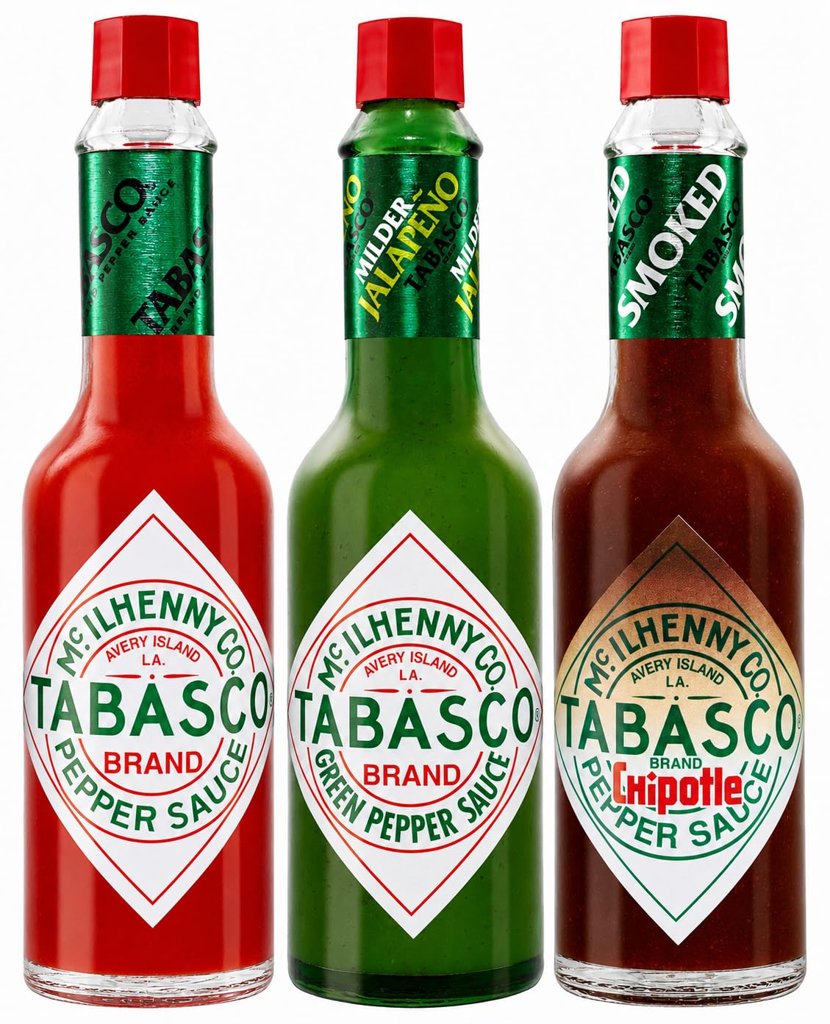 Pack de 3 salsas Tabasco: Original, Jalapeño y Chipotle