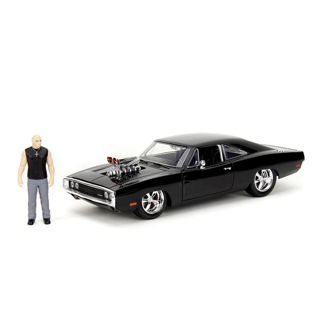 Miniatura 1:24 del Dodge Charger de Fast & Furious con figura de Dom