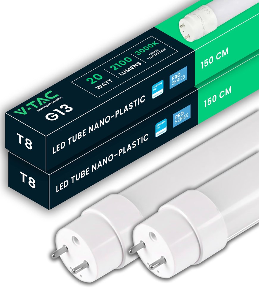 Ahorra más de la mitad con tubos LED V‑TAC 2 × 150 cm de alta luminosidad