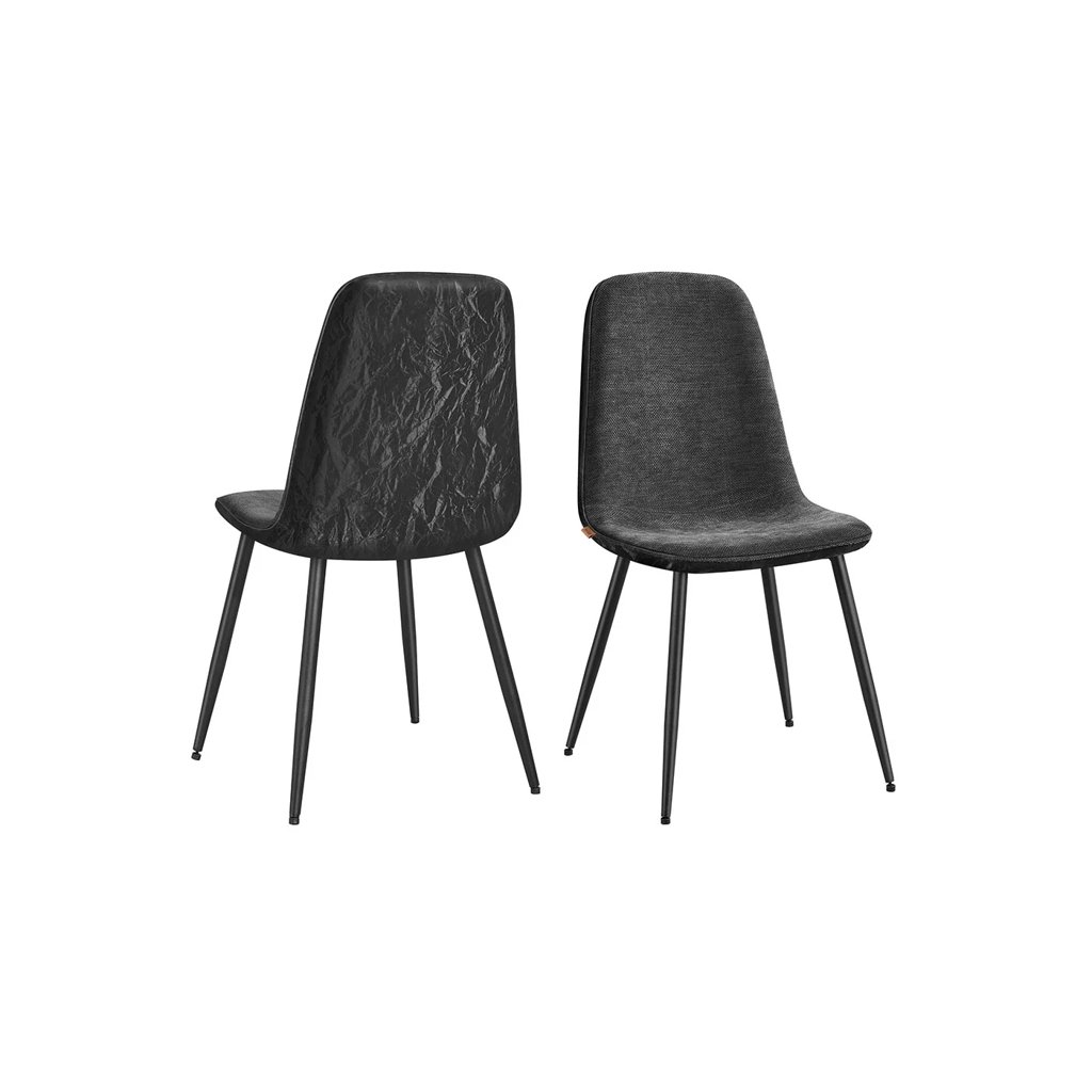 Set de 2 sillas VASAGLE de chenilla y metal, estilo moderno