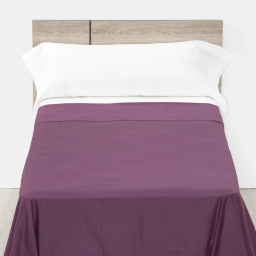 Sábana Encimera Algodón Percal Bio TEX HOME Cama 90 cm Morado