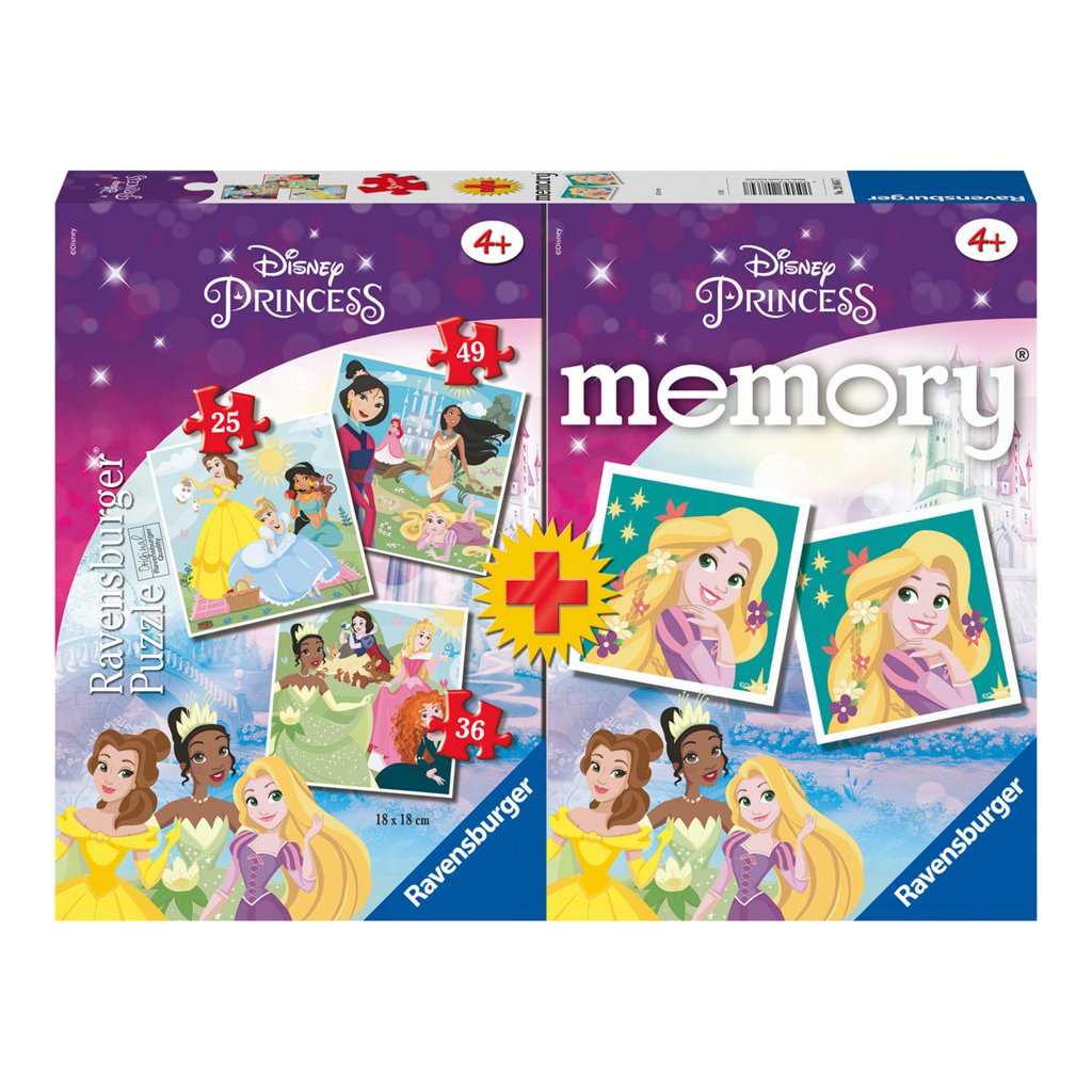 Set de 3 puzzles y juego de memory con tus personajes favoritos
