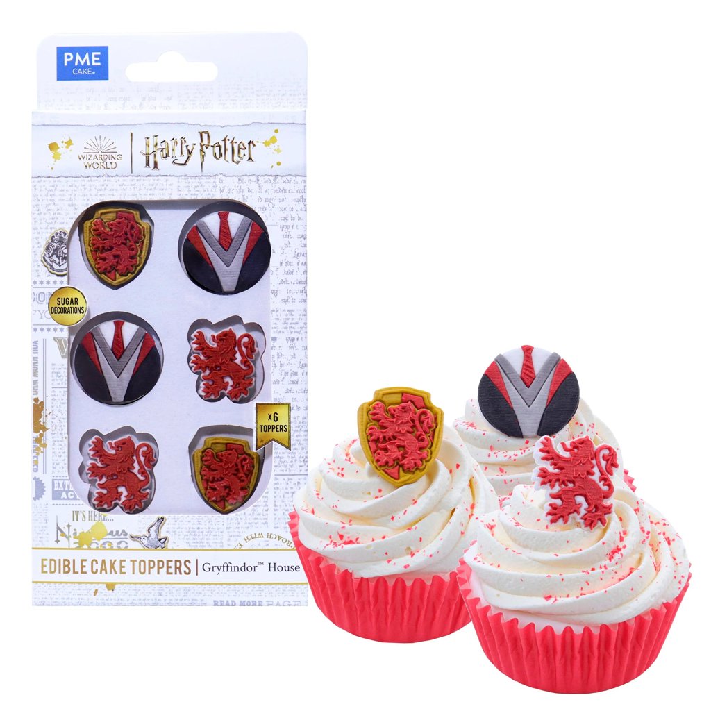 Harry Potter Gryffindor - Set de 6 Toppers Comestibles para Cupcakes HPH608 - (Cad: 25/04/2027)