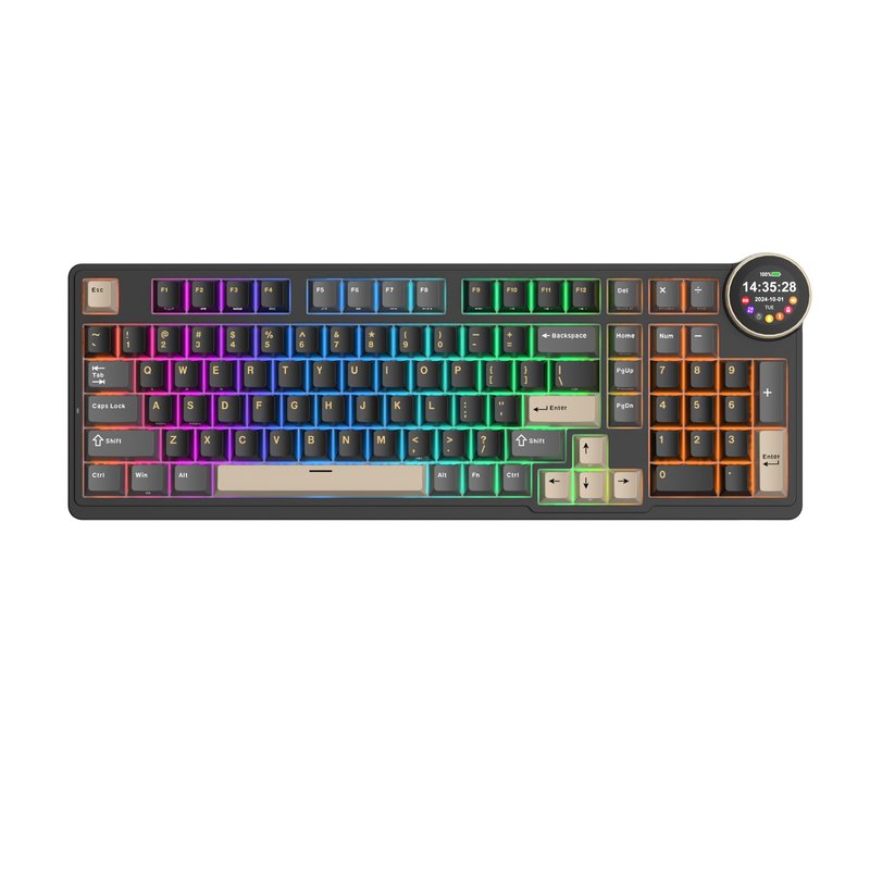 Teclado mecánico 96% RGB con pantalla TFT y triple conexión