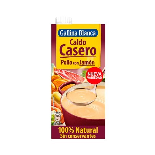 GALLINA BLANCA Caldo básico de pollo y jamón 1L
