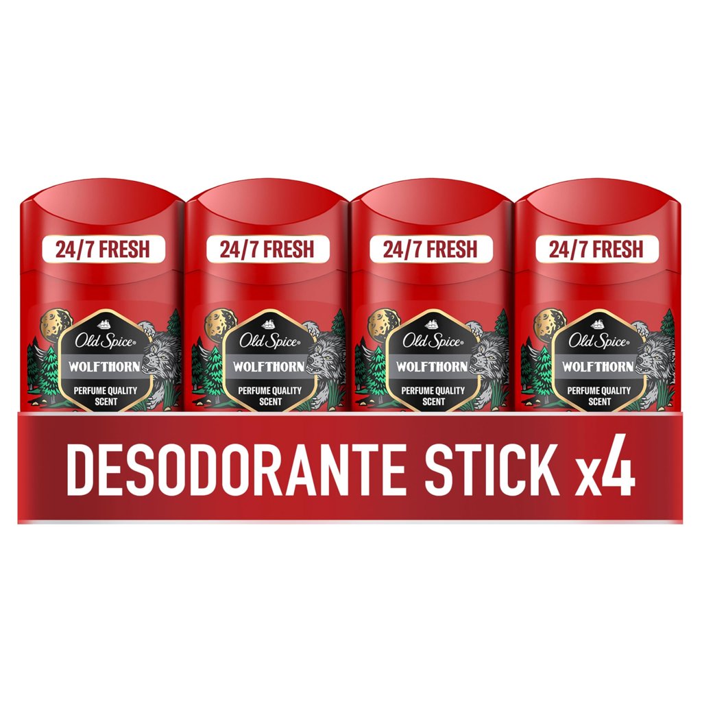 Old Spice Wolfthorn: desodorante en barra 4×50 ml con 39 % de rebaja