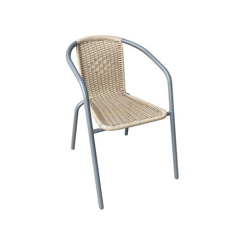 Silla acero bistro - ratan color oro natural, GARDENSTAR.