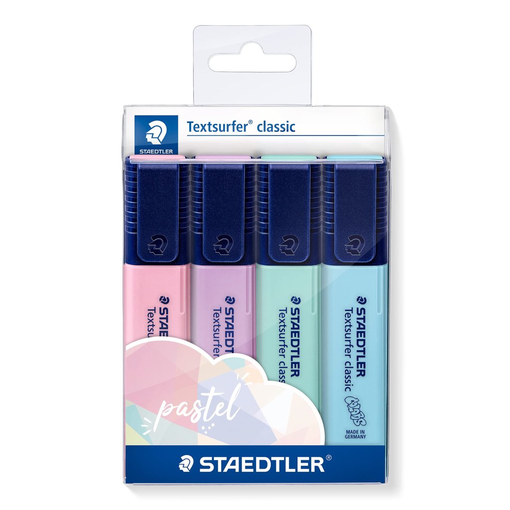 Set de 4 rotuladores fluorescentes pastel de Staedtler – Textsurfer