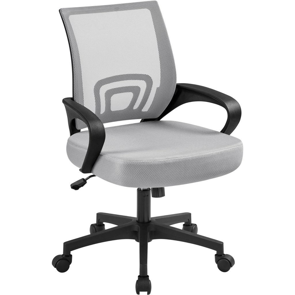 Silla de oficina giratoria de malla gris: comodidad y estilo