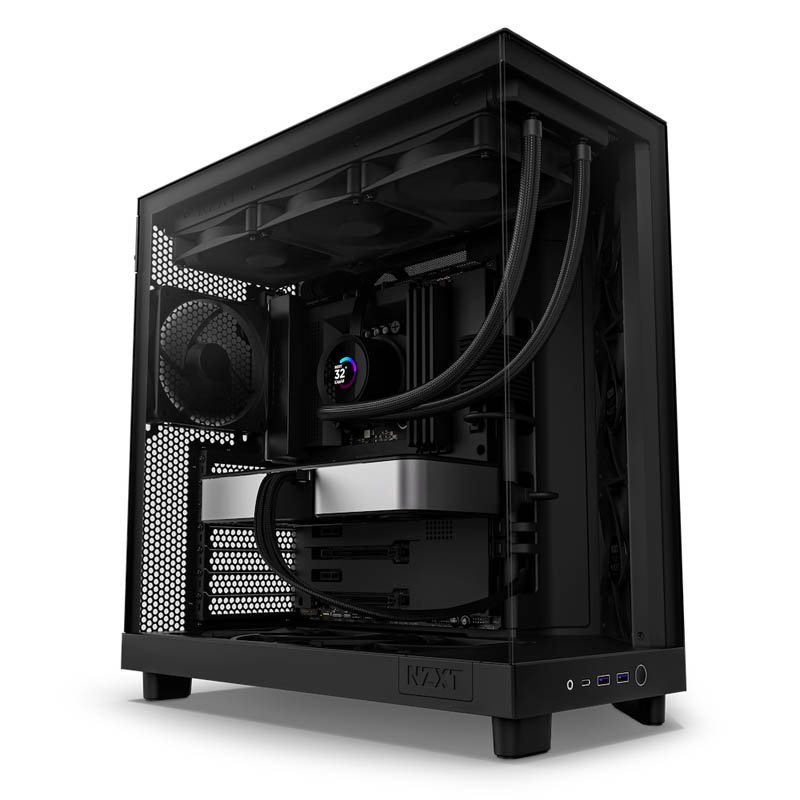 NZXT H6 Flow: Caja ATX negra con doble cámara y 3 ventiladores incluidos