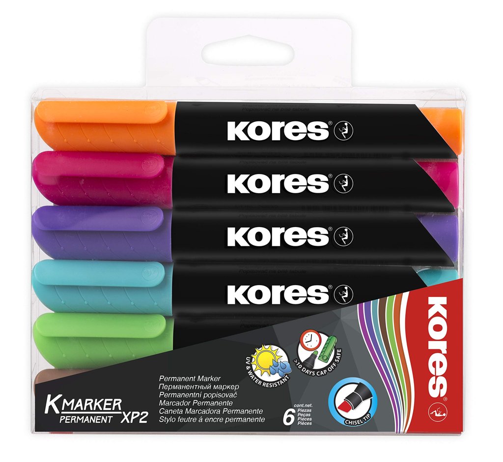 Rotulador permanente 6 colores