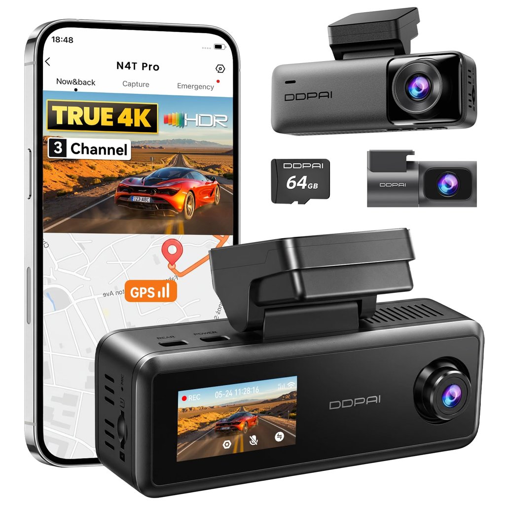 Cámara de tablero DDPAI N4T Pro 4K con GPS y visión nocturna