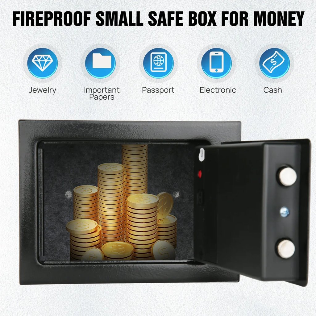 Caja fuerte digital con llave de emergencia, 4.6L