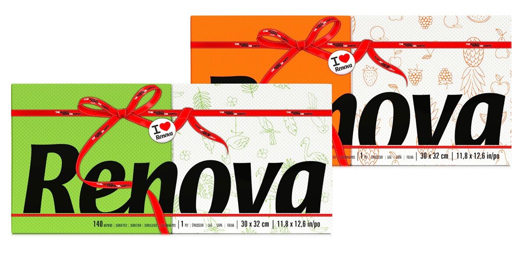 Pack de 140 servilletas Red Label: mitad blancas, mitad color