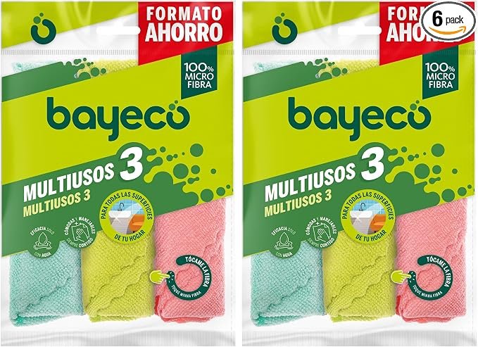 Pack de 6 bayetas de microfibra multiusos – limpieza sin esfuerzo