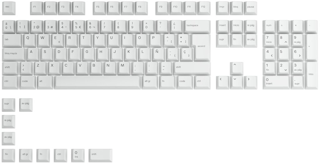 Keycaps PBT blanco para teclado Cherry QWERTY – Superduraderos