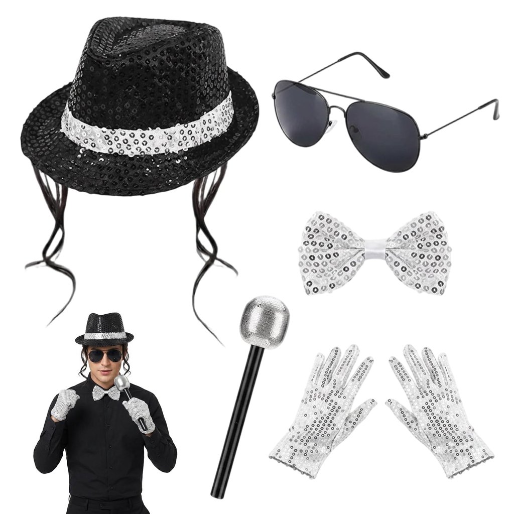 ¡Conviértete en el Rey del Pop con el set de accesorios de Michael Jackson!
