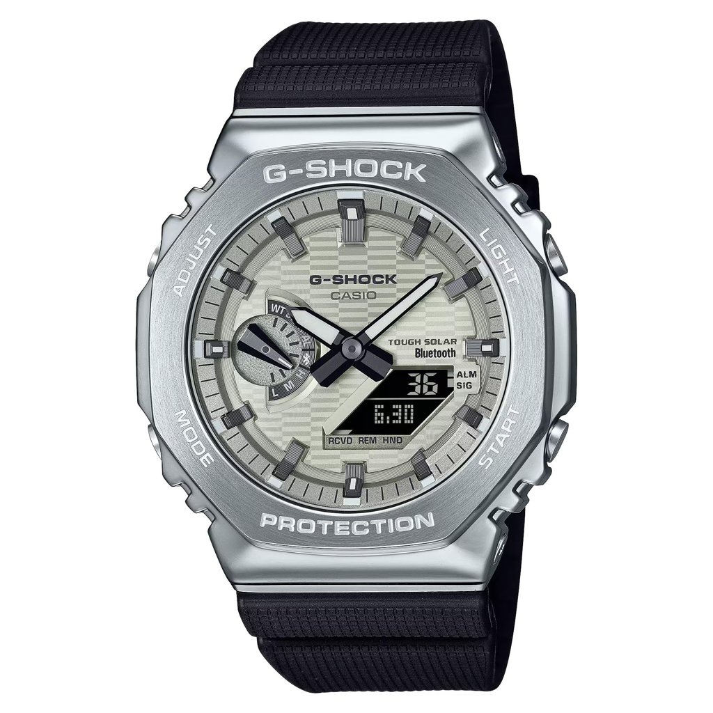 G‑SHOCK G‑STEEL con bisel de acero y esfera dorada, solar y Bluetooth