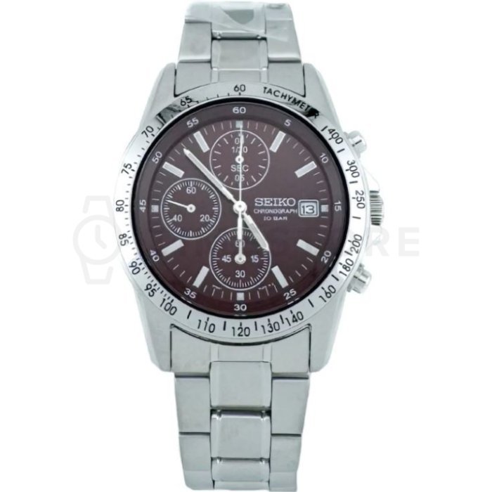 Seiko Spirit Chronograph de 38,5 mm con esfera burdeos y brazalete de acero