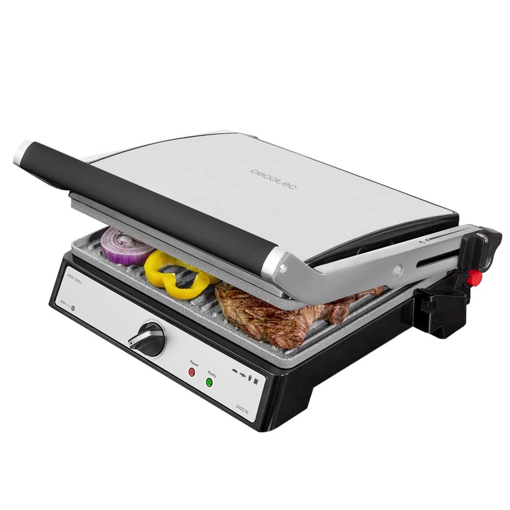 Parrilla eléctrica Rock'n Grill 2400W con piedra RockStone: cocina sin humo