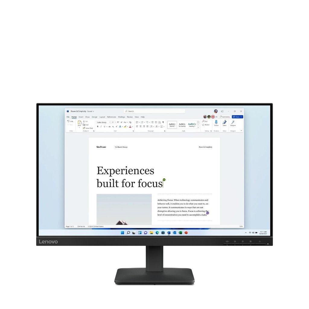 Lenovo L24-4e, Monitor IPS Full HD de 23,8", 100 Hz, HDMI, VGA, Negro